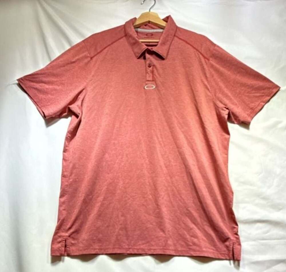 Oakley Men's Red Heathered Regular Fit Performance Polo Shirt Size L